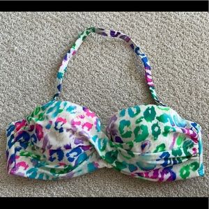 Victoria Secret Bright Colored Cheetah Print Bathing Suit Top Size 34B (XS/S)